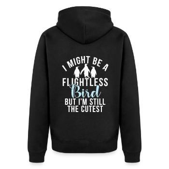 Penguin Lover Penguin Gifts - Unisex Premium Organic Zip Hoodie - black - Back - Nico (187cm)