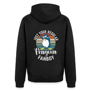 Penguin Lover Penguin Gifts - Unisex Premium Organic Zip Hoodie - black - Back - Nico (187cm)