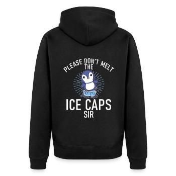 Pinguinliebhaber Pinguin Geschenke - Unisex Premium Bio Zip Hoodie - Schwarz - Hinten - Nico (187cm)