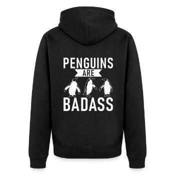 Penguin Lover Penguin Cadeaux - Veste à capuche bio Premium Unisexe - noir - Dos - Nico (187cm)