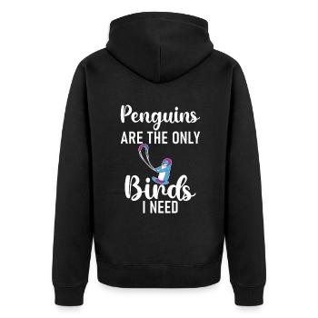 Penguin Lover Penguin Gifts - Unisex Premium Organic Zip Hoodie - black - Back - Nico (187cm)