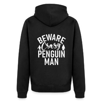 Pinguinliebhaber Pinguin Geschenke - Unisex Premium Bio Zip Hoodie - Schwarz - Hinten - Nico (187cm)