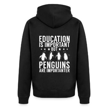Penguin Lover Penguin Gifts - Unisex Premium Organic Zip Hoodie - black - Back - Nico (187cm)