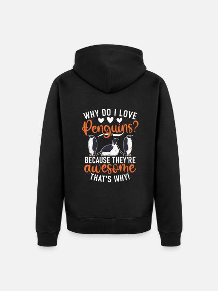 Penguin Lover Penguin Gifts - Unisex Premium Organic Zip Hoodie - black