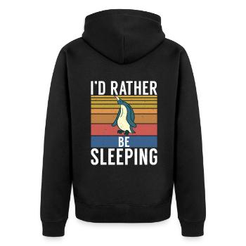 Pinguinliebhaber Pinguin Geschenke - Unisex Premium Bio Zip Hoodie - Schwarz - Hinten - Nico (187cm)