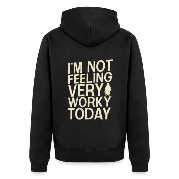 Pinguinliebhaber Pinguin Geschenke - Unisex Premium Bio Zip Hoodie - Schwarz - Hinten - Nico (187cm)