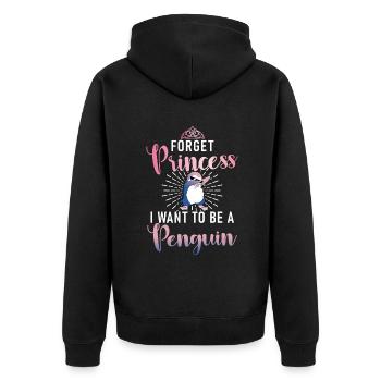 Pinguin Liebhaber Pinguin Geschenke - Unisex Premium Bio Zip Hoodie - Schwarz - Hinten - Nico (187cm)