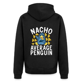 Pinguin Liebhaber Pinguin Geschenke - Unisex Premium Bio Zip Hoodie - Schwarz - Hinten - Nico (187cm)