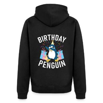 Penguin Lover Penguin Cadeaux - Veste à capuche bio Premium Unisexe - noir - Dos - Nico (187cm)