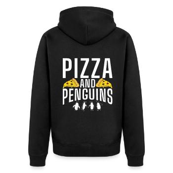 Pinguin Liebhaber Pinguin Geschenke - Unisex Premium Bio Zip Hoodie - Schwarz - Hinten - Nico (187cm)