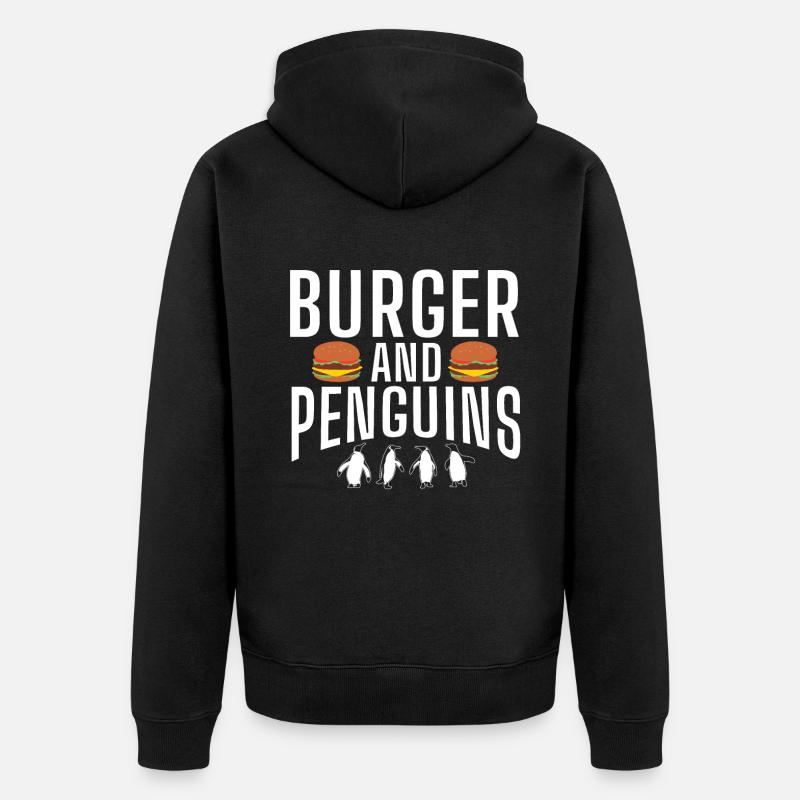 Penguin Lover Penguin Cadeaux - Veste à capuche bio Premium Unisexe - noir