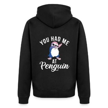 Penguin Lover Penguin Gifts - Unisex Premium Organic Zip Hoodie - black - Back - Nico (187cm)