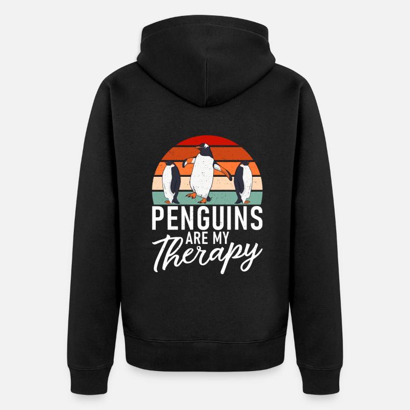 Penguin Lover Penguin Cadeaux - Veste à capuche bio Premium Unisexe - noir