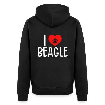Beagle Gift Beagle Owner - Unisex Premium Organic Zip Hoodie - black - Back - Nico (187cm)