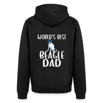 Beagle Gift Beagle Owner - Unisex Premium Organic Zip Hoodie - black - Back - Nico (187cm)