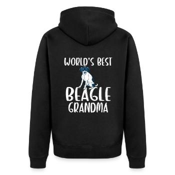 Beagle Gift Beagle Owner - Unisex Premium Organic Zip Hoodie - black - Back - Nico (187cm)