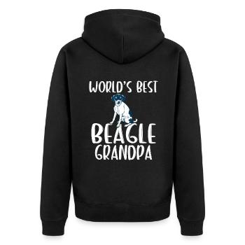Beagle Gift Beagle Owner - Unisex Premium Organic Zip Hoodie - black - Back - Nico (187cm)