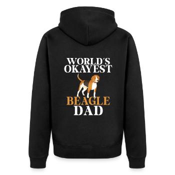 Beagle Gift Beagle Owner - Unisex Premium Organic Zip Hoodie - black - Back - Nico (187cm)