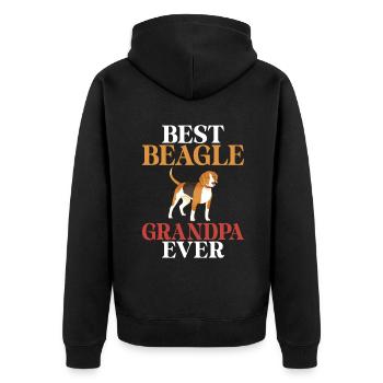 Beagle Gift Beagle Owner - Unisex Premium Organic Zip Hoodie - black - Back - Nico (187cm)