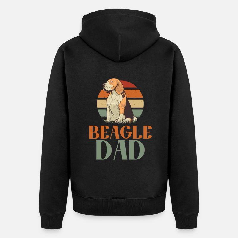 Beagle Geschenk Beagle Besitzer - Unisex Premium Bio Zip Hoodie - Schwarz