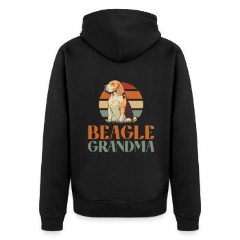Beagle Gift Beagle Owner - Unisex Premium Organic Zip Hoodie - black - Back - Nico (187cm)