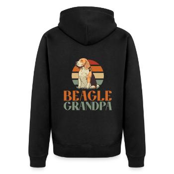 Beagle Gift Beagle Owner - Unisex Premium Organic Zip Hoodie - black - Back - Nico (187cm)