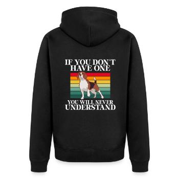 Beagle Gift Beagle Owner - Unisex Premium Organic Zip Hoodie - black - Back - Nico (187cm)