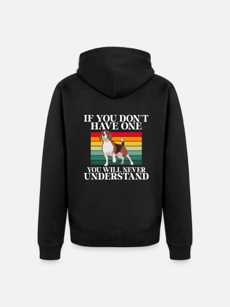 Beagle Gift Beagle Owner - Unisex Premium Organic Zip Hoodie - black