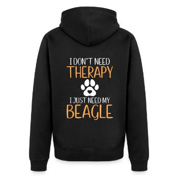 Beagle Gift Beagle Owner - Unisex Premium Organic Zip Hoodie - black - Back - Nico (187cm)