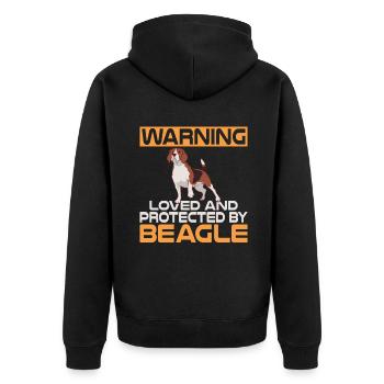 Beagle Gift Beagle Owner - Unisex Premium Organic Zip Hoodie - black - Back - Nico (187cm)
