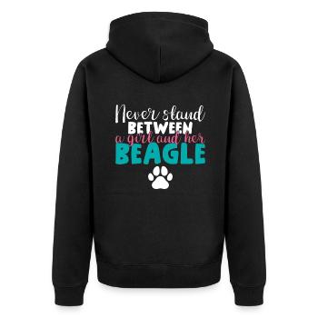 Beagle Gift Beagle Owner - Unisex Premium Organic Zip Hoodie - black - Back - Nico (187cm)