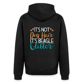Beagle Gift Beagle Owner - Unisex Premium Organic Zip Hoodie - black - Back - Nico (187cm)