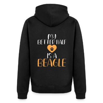 Beagle Gift Beagle Owner - Unisex Premium Organic Zip Hoodie - black - Back - Nico (187cm)