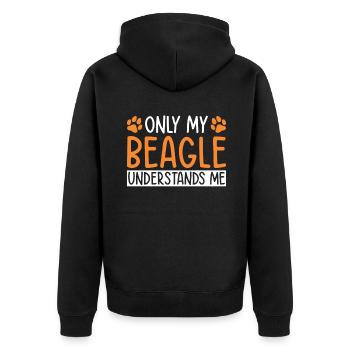 Beagle Gift Beagle Owner - Unisex Premium Organic Zip Hoodie - black - Back - Nico (187cm)