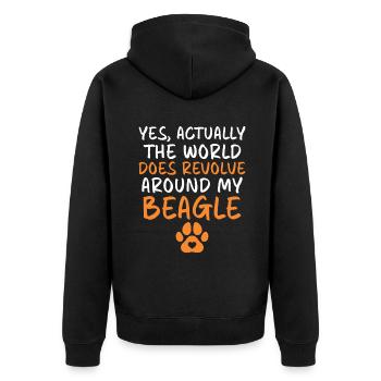Beagle Gift Beagle Owner - Unisex Premium Organic Zip Hoodie - black - Back - Nico (187cm)