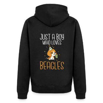 Beagle Gift Beagle Owner - Unisex Premium Organic Zip Hoodie - black - Back - Nico (187cm)