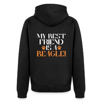 Beagle Gift Beagle Owner - Unisex Premium Organic Zip Hoodie - black - Back - Nico (187cm)