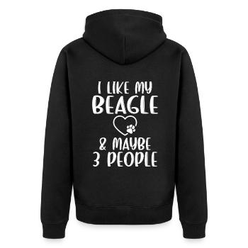 Beagle Gift Beagle Owner - Unisex Premium Organic Zip Hoodie - black - Back - Nico (187cm)