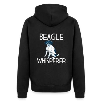 Beagle Gift Beagle Owner - Unisex Premium Organic Zip Hoodie - black - Back - Nico (187cm)