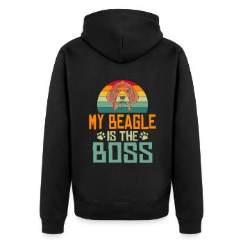 Beagle Gift Beagle Owner - Unisex Premium Organic Zip Hoodie - black - Back - Nico (187cm)