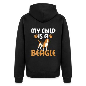 Beagle Gift Beagle Owner - Unisex Premium Organic Zip Hoodie - black - Back - Nico (187cm)
