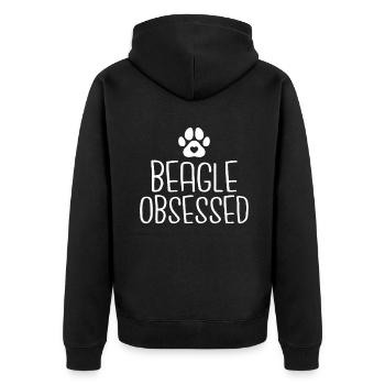 Beagle Gift Beagle Owner - Unisex Premium Organic Zip Hoodie - black - Back - Nico (187cm)
