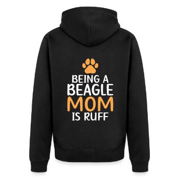 Beagle Gift Beagle Owner - Unisex Premium Organic Zip Hoodie - black - Back - Nico (187cm)