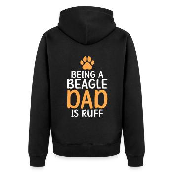 Beagle Gift Beagle Owner - Unisex Premium Organic Zip Hoodie - black - Back - Nico (187cm)
