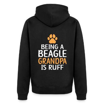 Beagle Geschenk Beagle Besitzer - Unisex Premium Bio Zip Hoodie - Schwarz - Hinten - Nico (187cm)