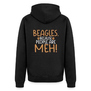 Beagle Gift Beagle Owner - Unisex Premium Organic Zip Hoodie - black - Back - Nico (187cm)