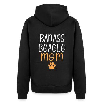 Beagle Gift Beagle Owner - Unisex Premium Organic Zip Hoodie - black - Back - Nico (187cm)