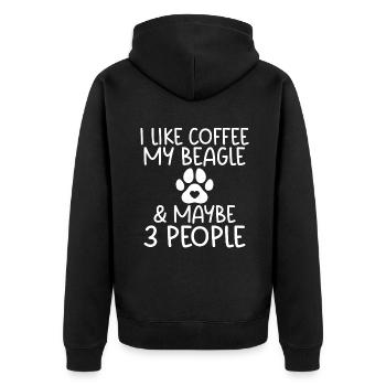 Beagle Gift Beagle Owner - Unisex Premium Organic Zip Hoodie - black - Back - Nico (187cm)