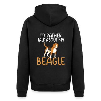 Beagle Geschenk Beagle Besitzer - Unisex Premium Bio Zip Hoodie - Schwarz - Hinten - Nico (187cm)