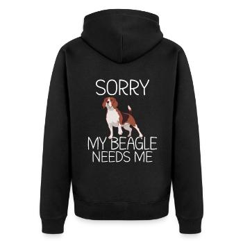 Beagle Gift Beagle Owner - Unisex Premium Organic Zip Hoodie - black - Back - Nico (187cm)